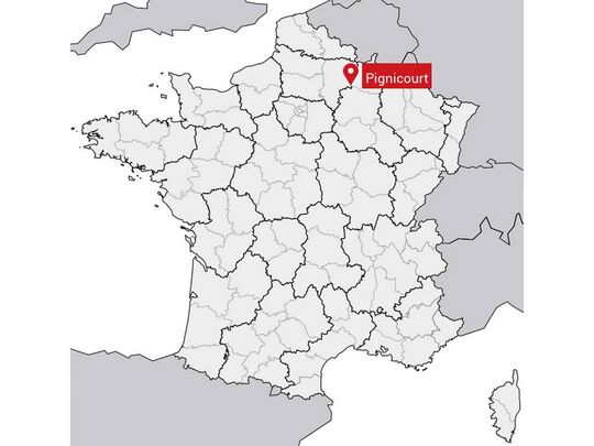 Pignicourt sur carte de france